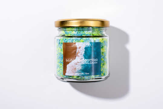 Soap flakes in a jar