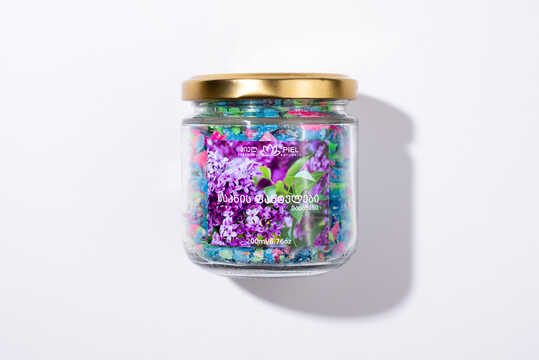 Soap flakes in a jar
